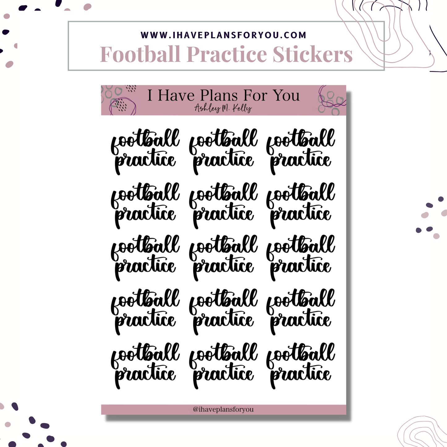 Football Practice Stickers
