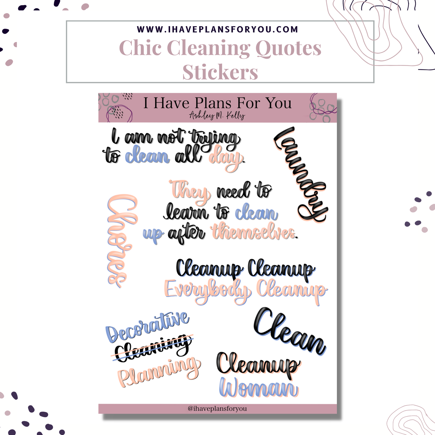 Chic Cleaning Sticker Set
