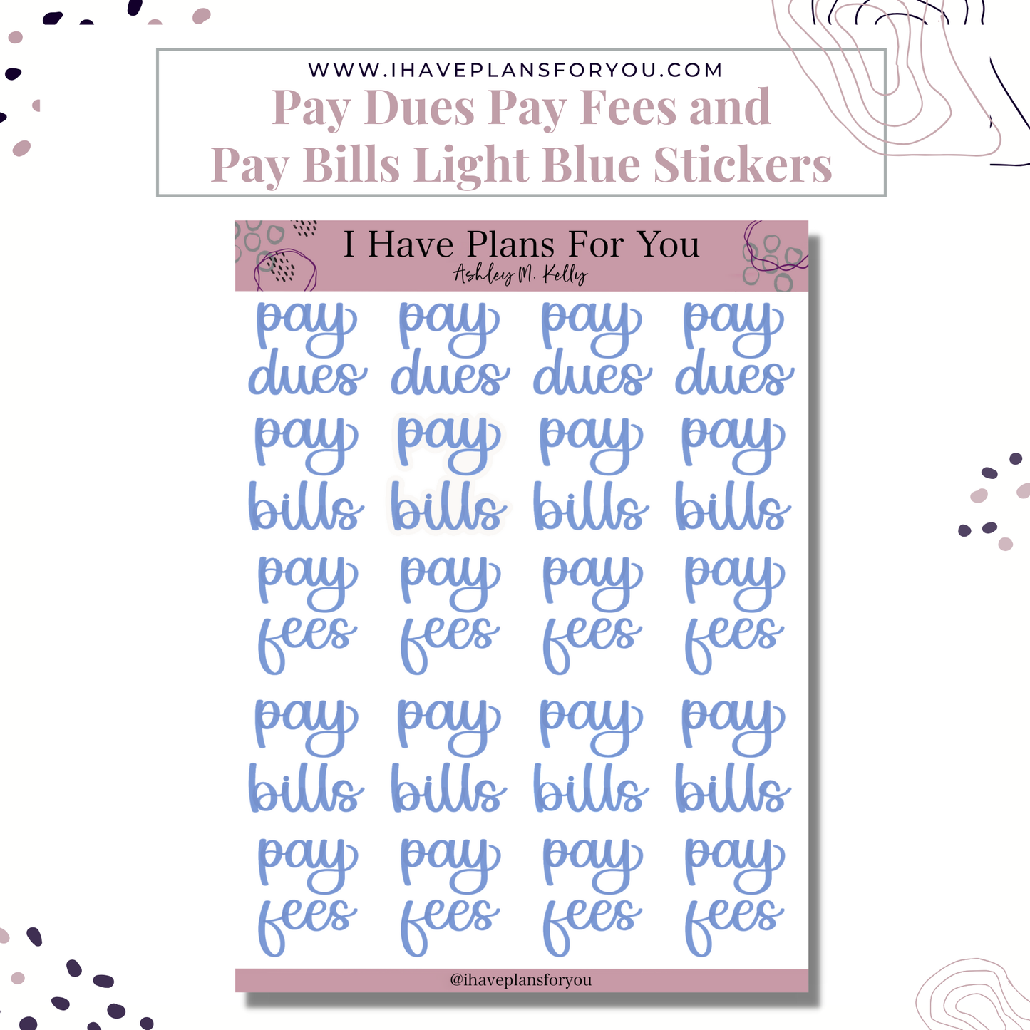 Pay Dues Pay Fees Pay Bills Stickers