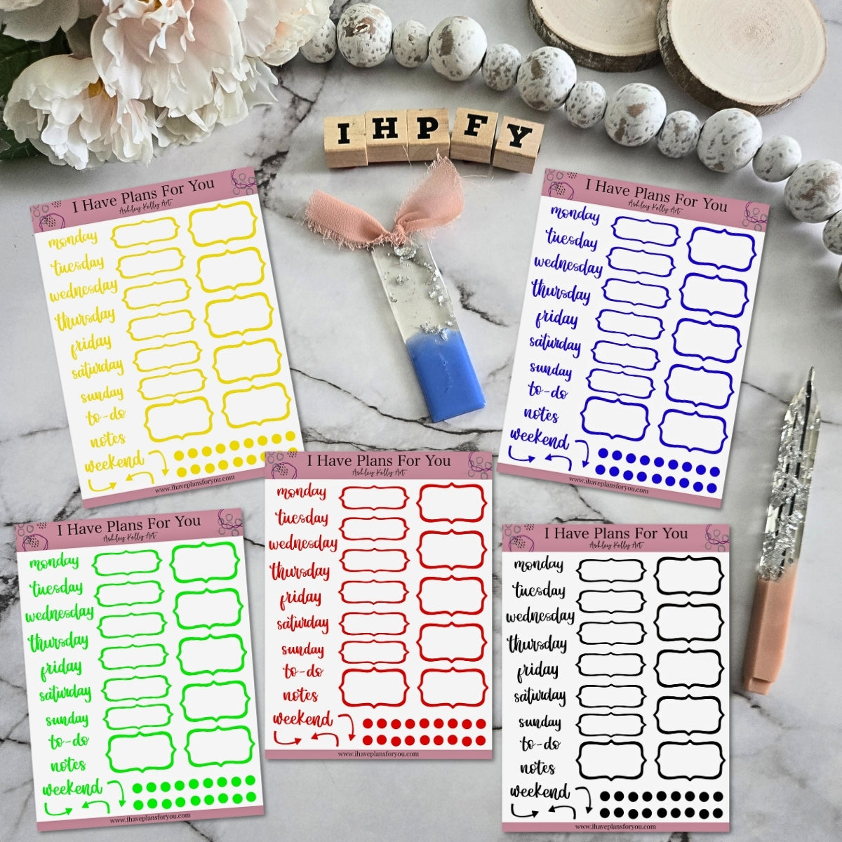 Flourish & Function Stickers - RGBYB