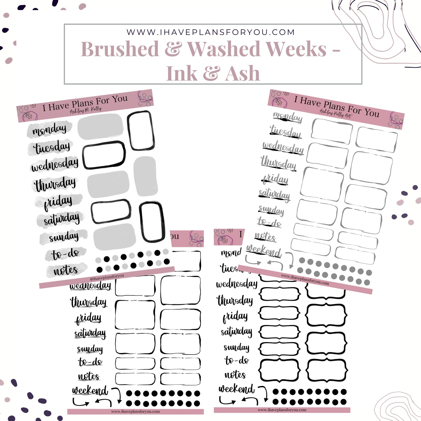 Brushed & Washed Weeks - Ink & Ash