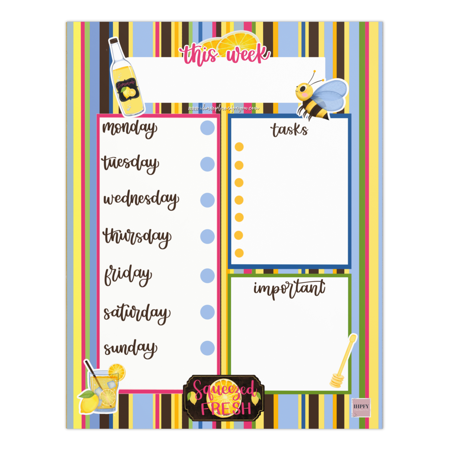 Bee Sweet Weekly Notepad