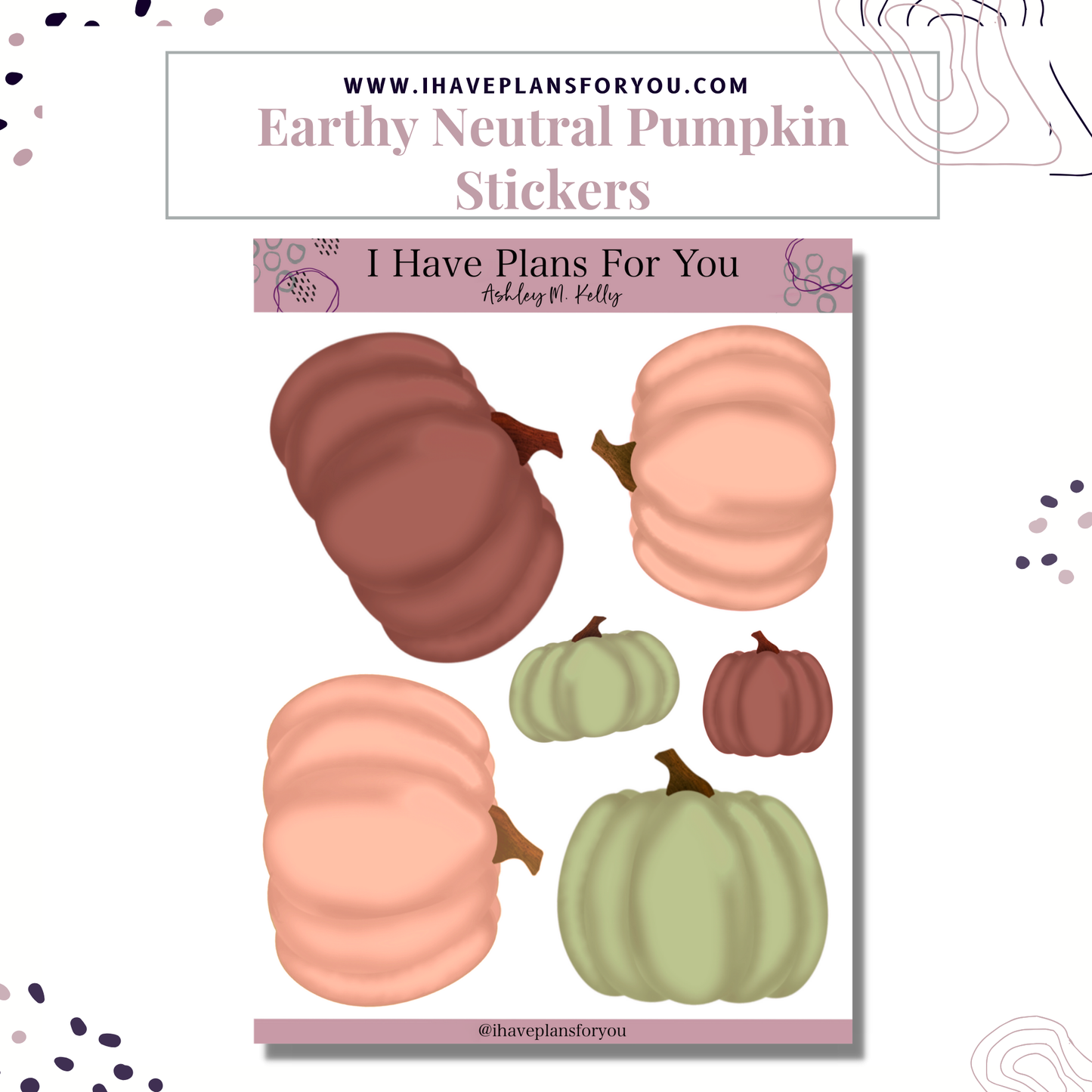 Hand Drawn Pumpkin Stickers for Fall