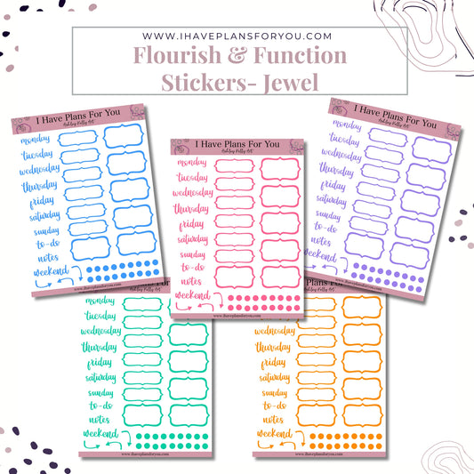 Flourish & Function Stickers - Jewel