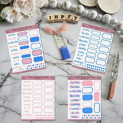 Brushed & Washed Weeks - Pink & Blue