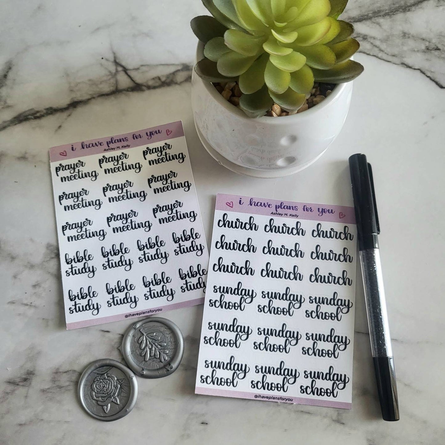Prayer Meeting and Bible Study Stickers  - Planner and Bullet Journal Stickers