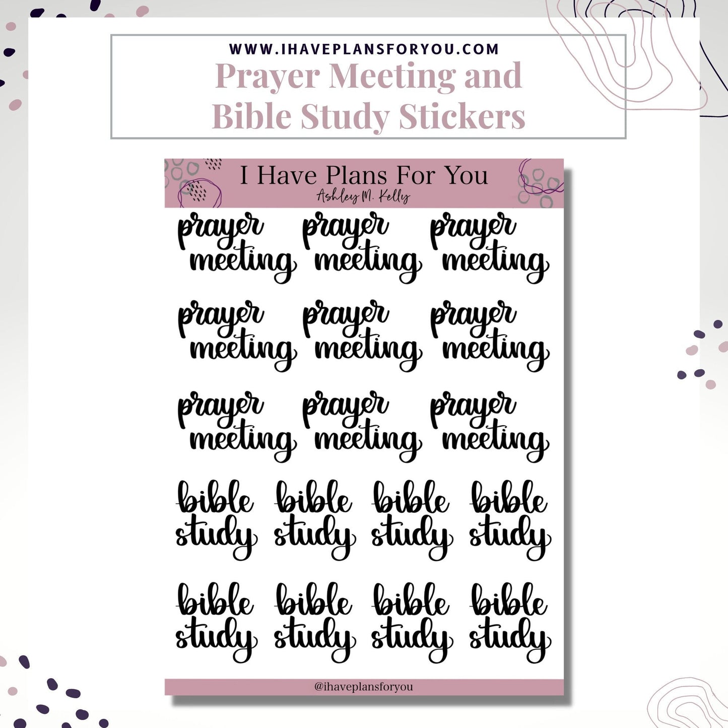 Prayer Meeting and Bible Study Stickers  - Planner and Bullet Journal Stickers