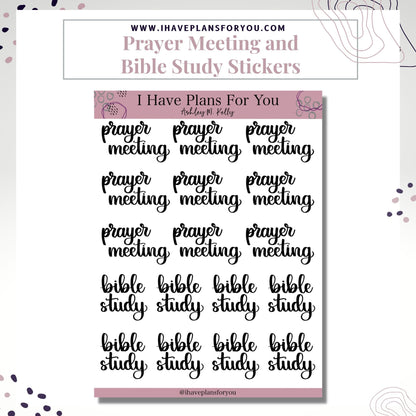 Prayer Meeting and Bible Study Stickers  - Planner and Bullet Journal Stickers