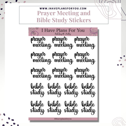 Prayer Meeting and Bible Study Stickers  - Planner and Bullet Journal Stickers