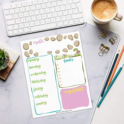 Shroomy Little Gnomes Weekly Planner Pad