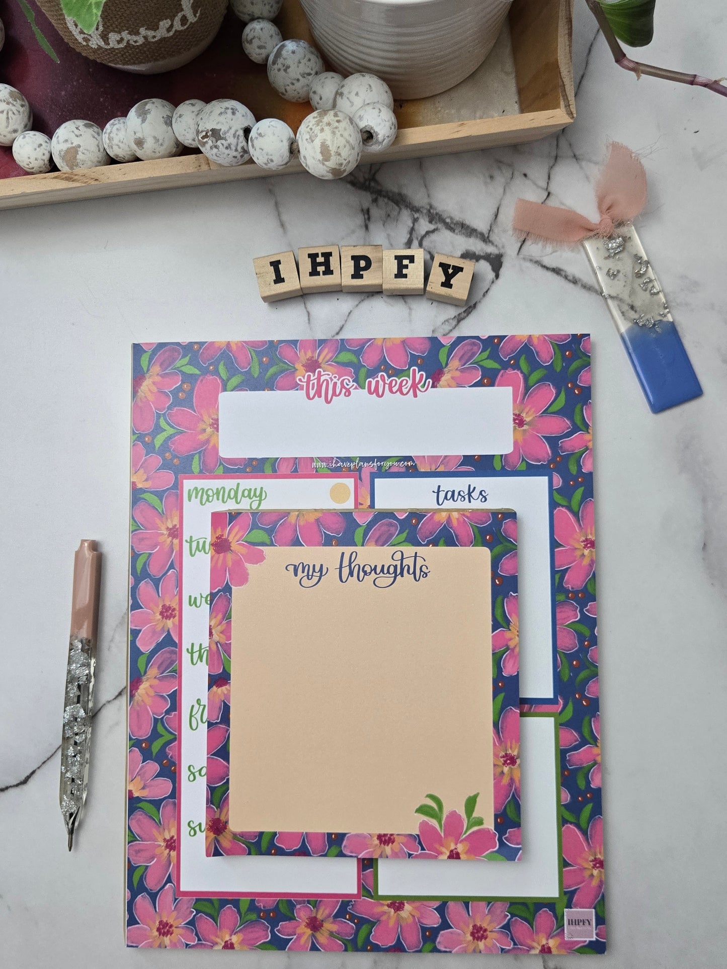 Berry Floral Burst Notepad