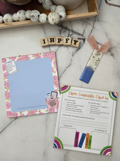 Chaos Coordinator Check-In Notepad