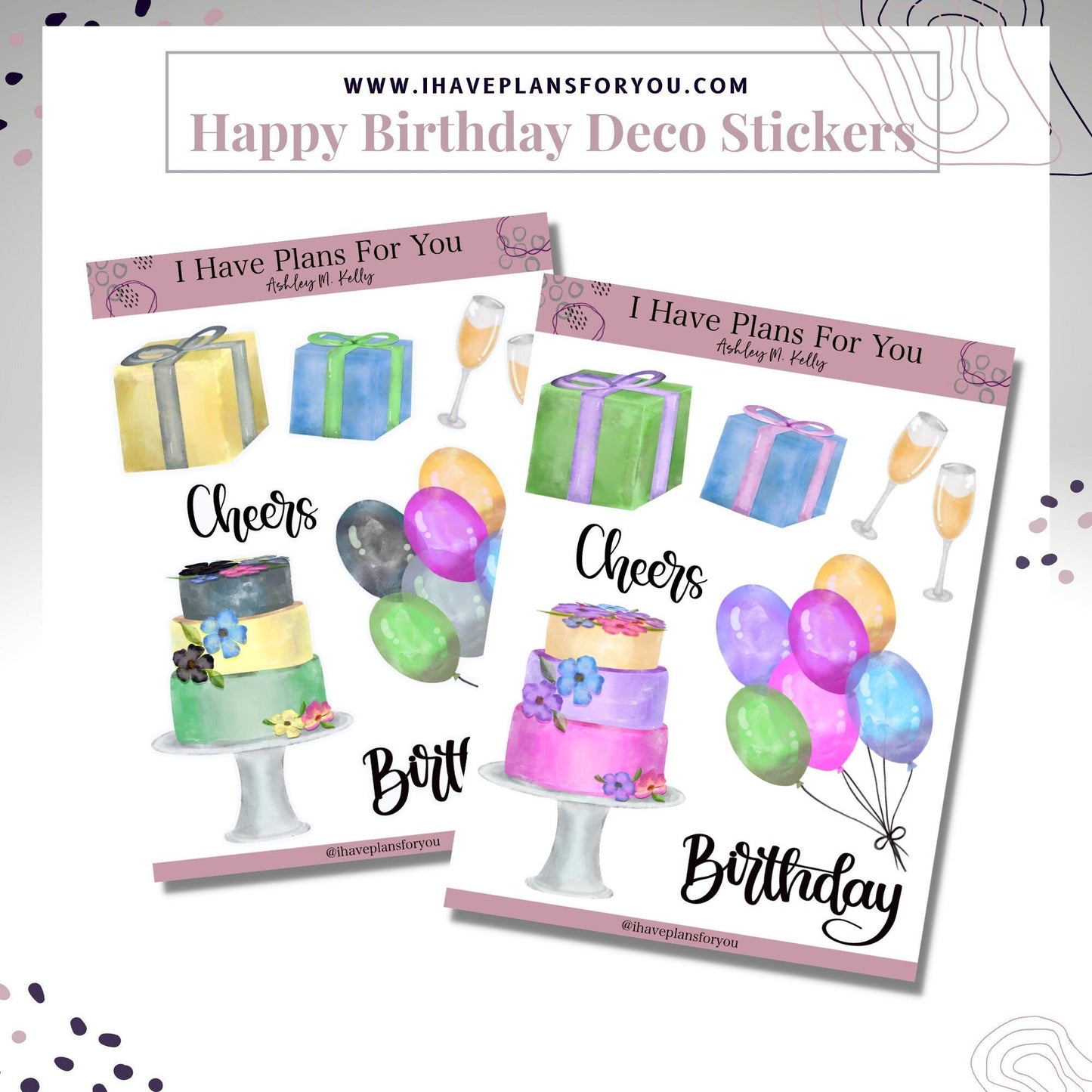 Happy Birthday Deco Sticker Sheet Cute Stickers for Planners Journals Paper Craft Stickers Celebration Sticker Planner Deco