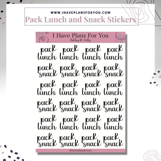 Pack Lunch and Pack Snack Sticker for Planner Mom Stickers